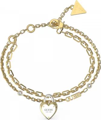 Produktbild von Guess JUBB04206JWYG Damen-Armband Heart Lock Goldfarben