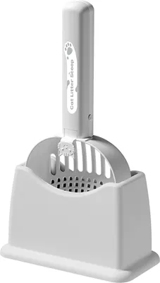 Obrázek produktu pro Automatická lopatka na kočičí stelivo s držákem, UV sterilizační lampa, Nabíjecí lopatka na kočičí stelivo s nabíjením typu C, Sítování steliva jedním kliknutím, Vestavěná dobíjecí baterie