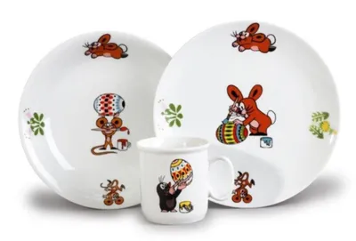 Produktbild von Thun 1794 Maulwurf und Ostern, Kindergeschirr, Tschechisches Porzellan, Thun, 3 Stück