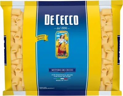 Produktbild von De Cecco Mezzi Rigatoni Pasta di Semola di Grano Duro Hartweizengrieß Pasta 100% Italienische Pasta Kurze Pasta Packung mit 3Kg