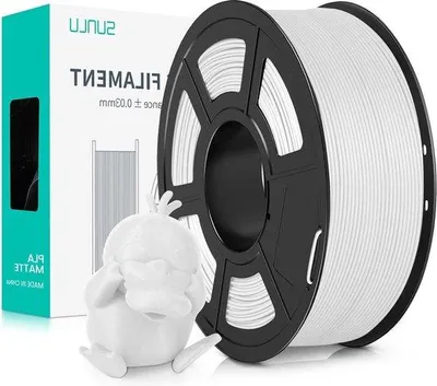 Image de Filament PLA mat 1,75 mm - Filament d'impression FDM - 1 kg - Blanc mat