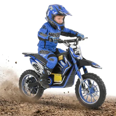 Produktbild von HECHT 54502 Elektro Pocketbike | Blau | bis 25km/h | 500W | bis 75kg | 36V | 8Ah Akku | 8-12h Ladezeit