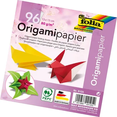 Produktbild von folia Origami-Faltblätter 130 x 130 mm farbig sortiert 96 Blatt