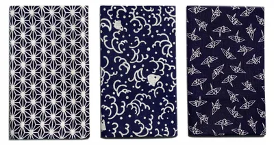 Imagen del producto de Conjunto de toallas tenugui japonesas, fabricadas en Japón, que incluye 3 tipos de toallas tradicionales