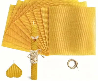 Produktbild von Set mit 20 Bienenwachsplatten zum Kerzenherstellung, DIY-Set