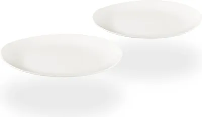 Produktbild von Buchensee Servierteller / Kuchenteller, 2 Essteller 32cm in weiß aus Porzellan, Fine Bone China