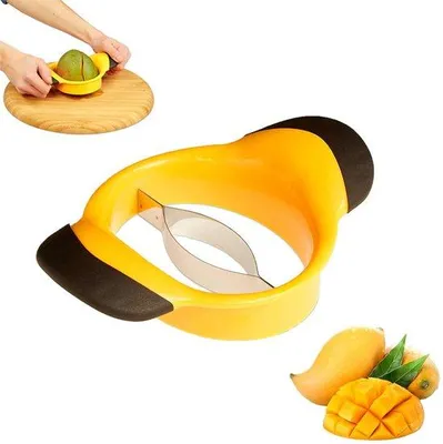 Imagen del producto de Cortador de mangos de plástico, acero inoxidable, cuchilla delgada, mango antideslizante