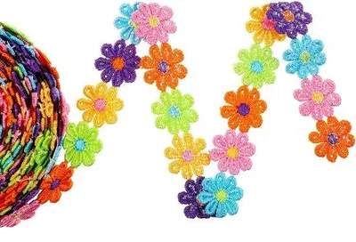 Immagine prodotto di Nastro decorativo ricamato, 7,5 metri di lunghezza, 2,5 cm di larghezza. Ideale per progetti fai-da-te e decorazioni
