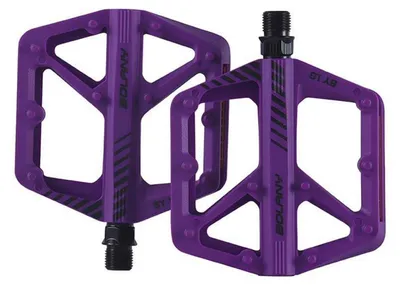 Productafbeelding van Fietspedalen, nylonvezel, platformmodel, paars, 9/16 inch, antislip met reflectoren