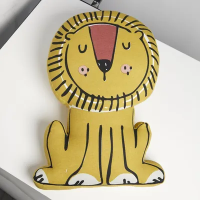 Image de Coussin enfant lion JUNGLE MAGIQUE, 60 x 42 x 10 cm