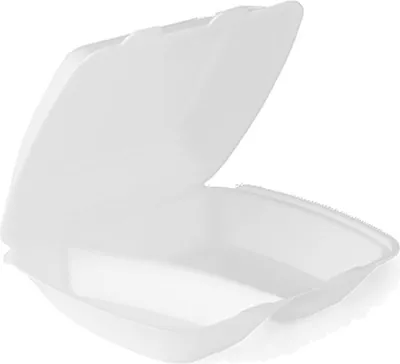 Produktbild von 200 Menüboxen / Lunchboxen HP4 Bagasse 245x210x72 mm weiß 2-geteilt