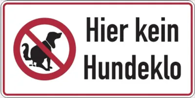 Produktbild von Dreifke® Hinweisschild, Hier kein Hundeklo, Aluminium, 150 x 300 mm, Alu gepr...