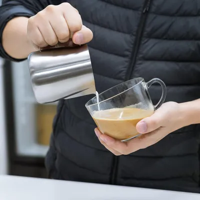 Zdjęcie produktu dla Dzbanek na mleko - 400 ml - Czarny - Stal nierdzewna