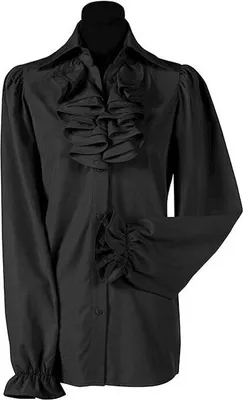 Produktbild von Rüschenbluse mit Jabot schwarz Größe: XXL