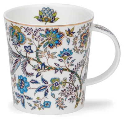 Bone China Tasse 0,32 l mit Blumenmotiv & Gold