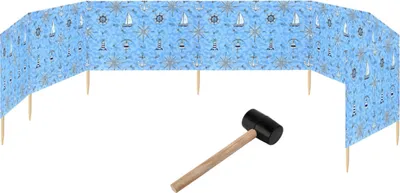 Produktbild von Garronda Strand Windschutz Sichtschutz 10m lang plus Gummihammer GAEX001 (Marine-64, 10 m)