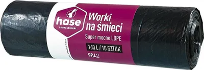 Zdjęcie produktu dla Worki na śmieci 160l HASE LDPE 10 szt. czarne