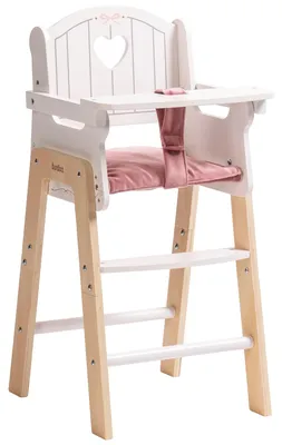 Image de Siège haut pour poupées ROBUD en bois - Meubles pour poupées de 45 à 50 cm - Rose