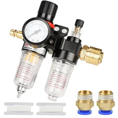 1/4" Druckregler für Kompressor mit Manometer und Filter