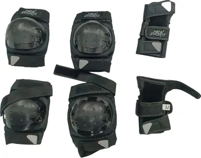Immagine prodotto di Set di protezioni New Sports nero M 25-50 kg - Attrezzatura di protezione per skate per bambini