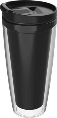 Obrázek produktu pro Hrnek na kávu na cesty - Termohrnek nepropustný 350 ml pro milovníky kávy a čaje - Izolovaný hrnek s dvojitou stěnou bez BPA Vyrobeno v Německu - Transparentní