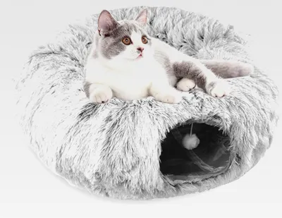 Produktbild von Katzentnnel Für Hauskatzen,85 cm Kreisförmiger Tunnel Für Katzen Mit Hängendem Ballspielzeu,Donut Kreisform Katzentunnel,Großer Katzentunnel Für Kaninchen Kleine Haustiere