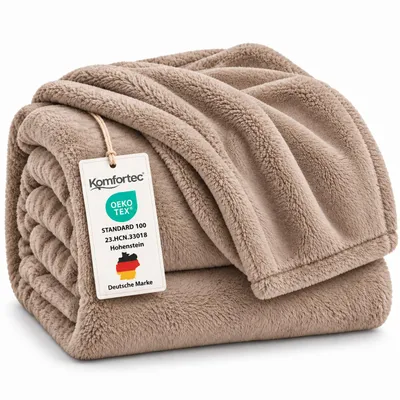 Produktbild von Wohndecke Kuscheldecke 260 g/m², flauschige Wohndecke, Fleecedecke, Sand