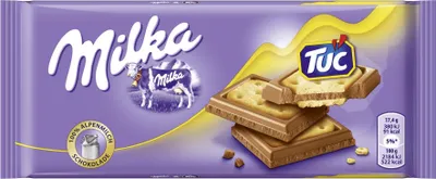 Produktbild von Milka Tuc Cracker Schokolade aus köstlich feiner Alpenmilch 87g