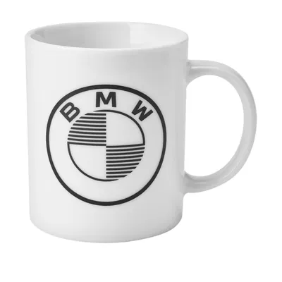 Produktbild von BMW Porzellan Kaffeetasse 300ml Weiß Schwarz mit Logo, hochwertiger Auto Becher mit großem Henkel, Original Markenprodukt für Kaffee Tee Heißgetränke