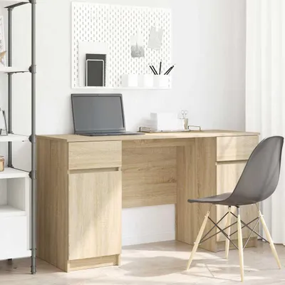 Produktbild von vidaXL Schreibtisch Sonoma-Eiche Holzwerkstoff 140 x 49 x 76 cm