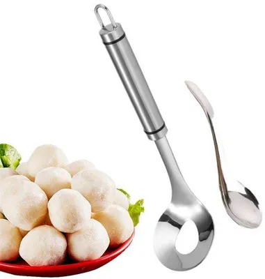 Zdjęcie produktu dla Łyżki do formowania klopsików - zestaw 2 sztuki - formy do klopsików - z otworami - do mięsa mielonego, klopsików