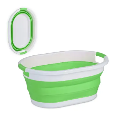 Image de Panier à linge pliable 36 L – Bac à linge avec poignées – En plastique, pliable pour un rangement peu encombrant