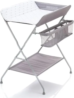 Productafbeelding van Inklapbare Verzorgingstafel - Mobiele Commode - Babyverzorging Thuis - Compact Opvouwbaar - 80 x 70 cm - Grijs
