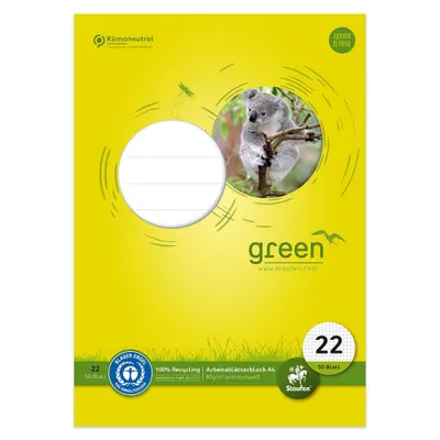 Immagine prodotto di Staufen® green 040745005 Blocco fogli LIN 22 - A4, 80 g/m², 50 fogli, 5 mm a scacchiera, 4 fori