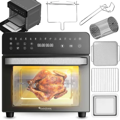 Zdjęcie produktu dla Mini piekarnik elektryczny TurboTronic termoobieg rożno inox stal nierdzewna 14L 1800w czarny