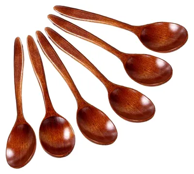 Produktbild von Holzlöffel für Honig, 6 Stück, Natürliche Holzlöffel, Klein, Suppenlöffel, Hölzernes Geschirr, Kaffeelöffel, Küchenzubehör (6 Stück, 14 cm)
