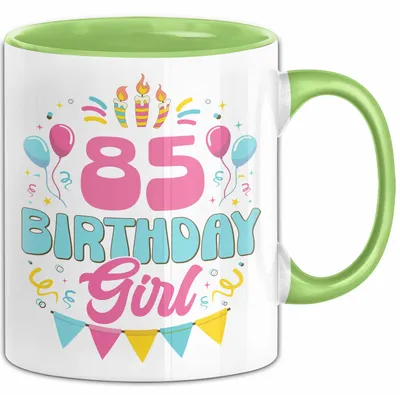 Produktbild von 85. Geburtstag Tasse Frauen Mädchen Geschenkidee Lustig 85 Birthday Girl Lustiger Spruch Mutter Mama Oma (Grün)