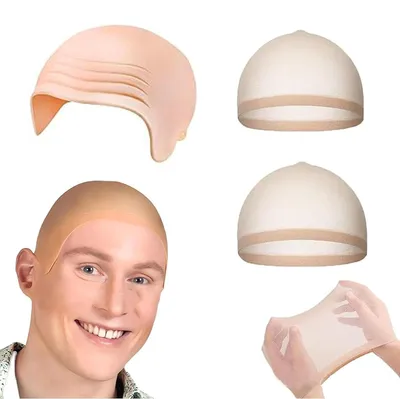 Imagen del producto de Gorro de látex con forma de glotón, paquete de 3 unidades, para adultos, incluye gorro para peluca, ideal para disfraces
