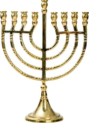 Produktbild von Chanukka Leuchter 9armig Messing Gold 21,5 cm