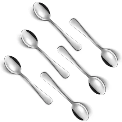 Espressolöffel Set 6er, 10,4 cm, Edelstahl, Silber, spülmaschinengeeignet
