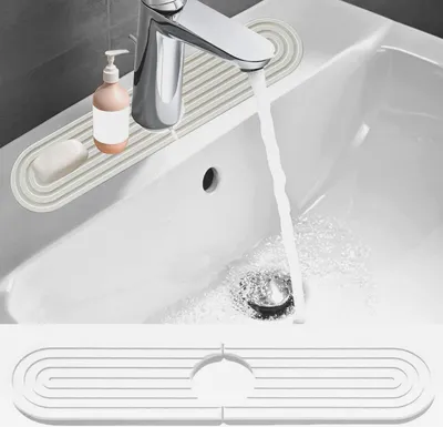 Produktbild von Wasserhahn Abtropfmatte Kieselgur,Wasserhahn Matte Abtropfmatte Abtropfmatte Stein Wasserhahn Matte Wasserhahnmatte Sink Mat für Küche und Badezimmer Countertop Protection 40 x 10cm