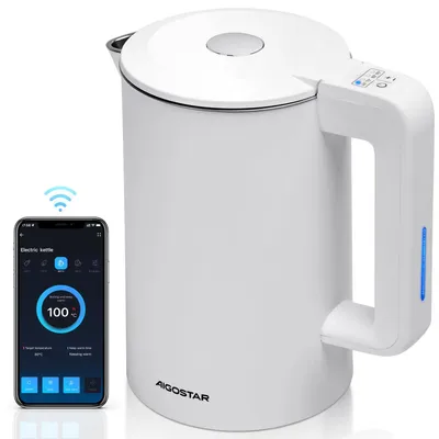 Smart Wasserkocher 1,7 l, 2200 W, Temperatur 40-100 °C, doppelwandig