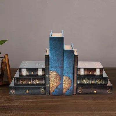 Produktbild von Famanu Bücherstütze Vintage Holzorganizer - Dekorativer Bücherhalter