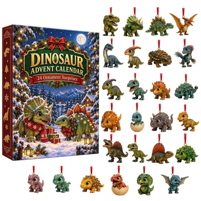 Obrázek produktu pro Adventní kalendář Dinosauři 2026 24 dní Vánoce Odpočítávání Red3 Červená3