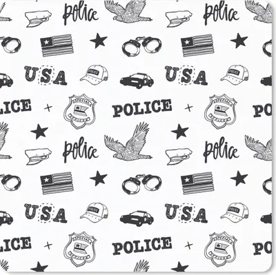 Produktbild von MuchoWow® Mauspad Mousepad Polizei - Amerika - Handschellen - Muster 30x30 cm - Mousepads - Maus Mat - Pad - Mausunterlage - Gaming