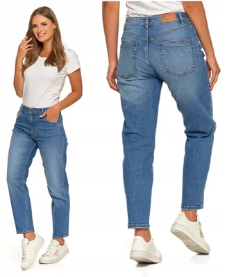 Obrázek produktu pro Moraj | Džíny - velikost 46 - dámské džíny světle modré barvy - model "mom jeans" - bavlněné, vysoký pas