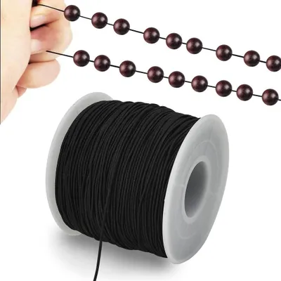 Obrázek produktu pro Elastická šňůra – příze na šperky – materiál pro výrobu šperků – hladká a pevná – 1 mm x 100 m – černá