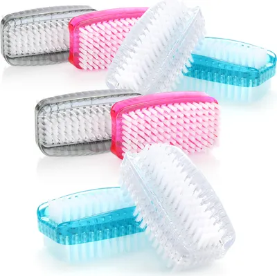 Produktbild von com-four® 8x Handwaschbürste - Nagelbürste aus Kunststoff - Handbürste