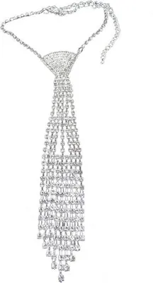 Produktbild von Halskette mit Quastenanhänger, verstellbar, funkelnder Strass, Chokerhalskette, Party- und Abschlussball-Halskette, Schmuckgeschenk