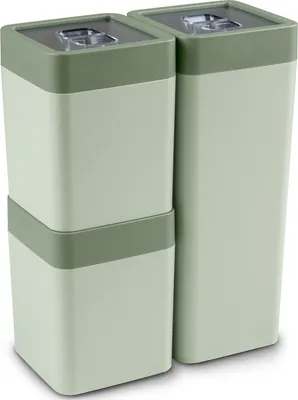 Produktbild von Sigma Vorratsgläser-Set für Zuhause, 0,6 l + 1,4 l, Grün
